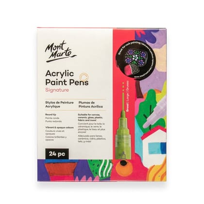 Mont Marte Signature Broad Tip Acrylic Paint Pens-SET OF 24