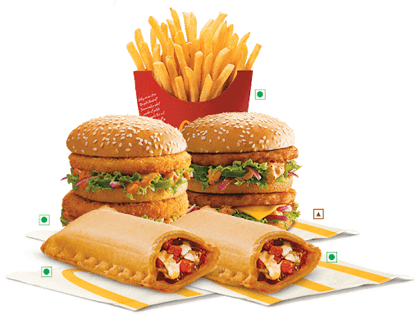 MaharajMac Veg/MaharajMac Chicken(Any Two)+1 Medium Fries+2 