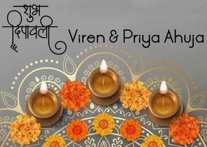 Happy Diwali Gift Tags/Gift Stickers - Shubh Diwali design-Flat Cards Without Ribbons / Set of 10