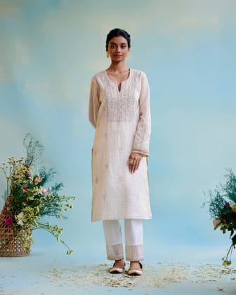 Golden Zari Tissue Kurta-XXS / Gold