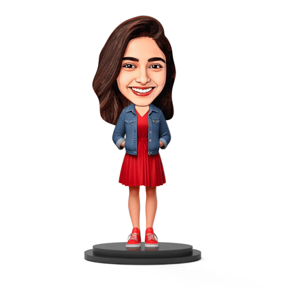 Avatar Studio Personalized Gift for Friends, Sister, BFF, Girlfriend, Character Caricature Photo Frame Unique Design Customized Gift for Friends & Family (Red & Blue Dress)-7 Inches