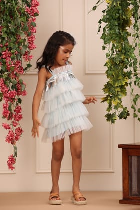 Blue Layered Dress-1-2 years