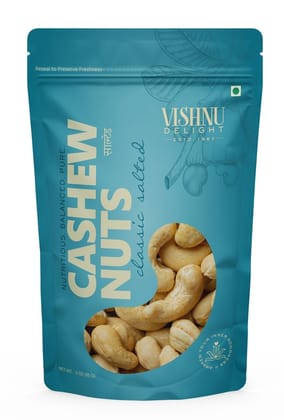 Vishnu Delight Premium Quality Plain Salted Flavored Cashew Nuts 85gm Pouch - Rich in Protein, Fiber and Healthy Fats