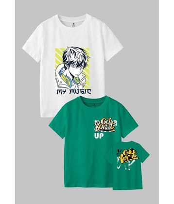 CODEZ Multi Color Cotton Blend Boys T-Shirt ( Pack of 2 ) - None