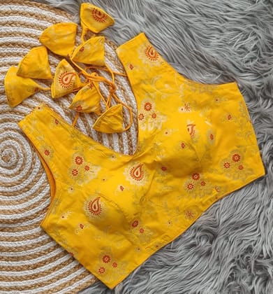 Banrasi Latkan Sleevless-Yellow