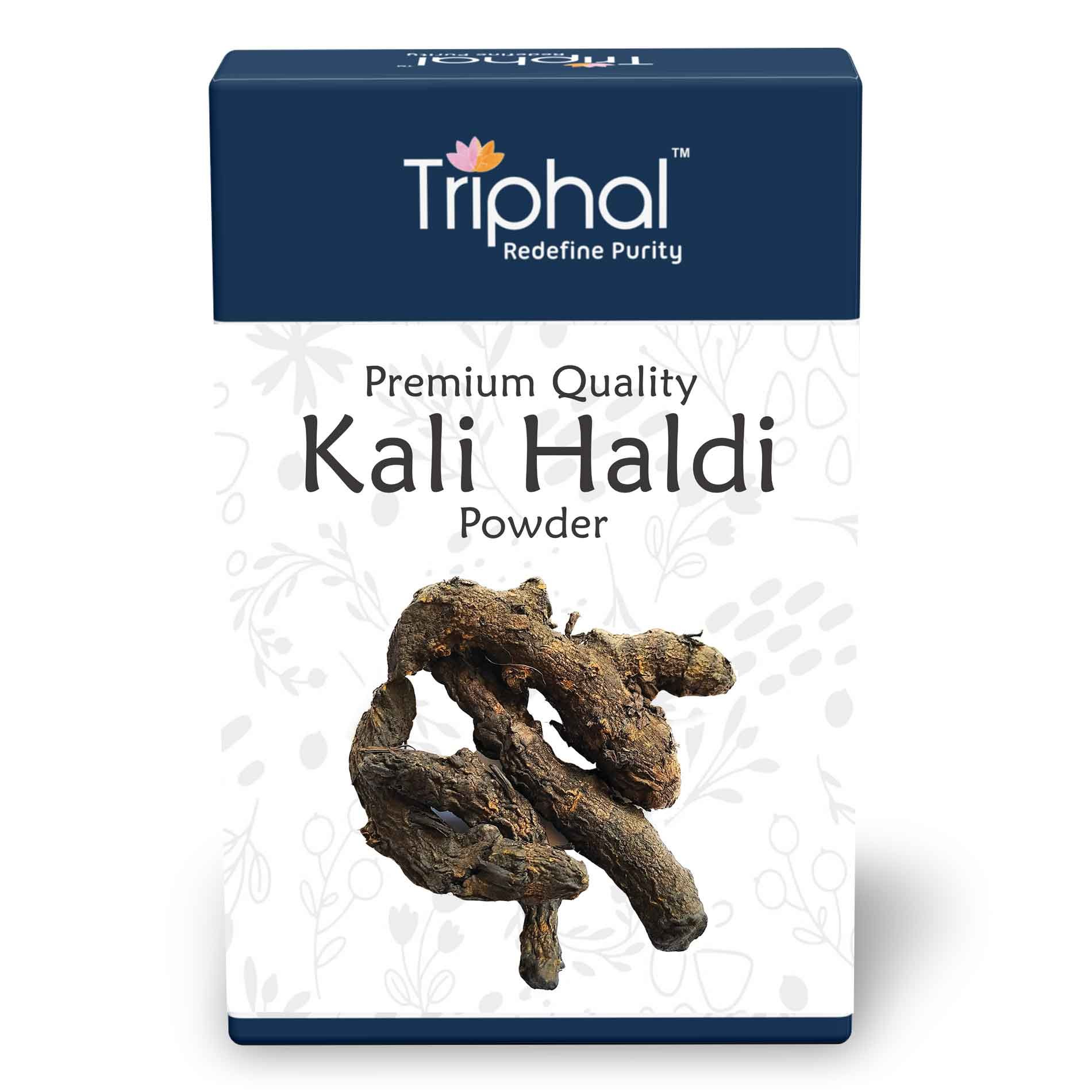 Kali Haldi Powder - Organic Black Turmeric Powder | 100% Pure | Triphal