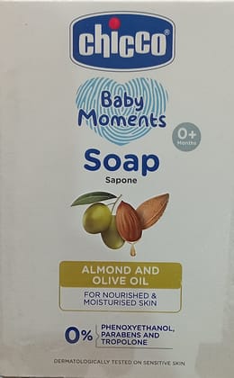 Chicco baby moments soap sapone almond and olive oil 75g