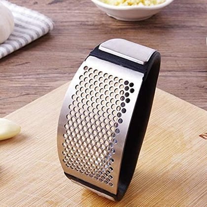 SMARTCAM Steel Garlic Press with Handle- Stainless Steel Manual Garlic Press Crusher, Squeezer Mincer Chopper, Curve Fruit Vegetable Tools Kitchen Gadgets