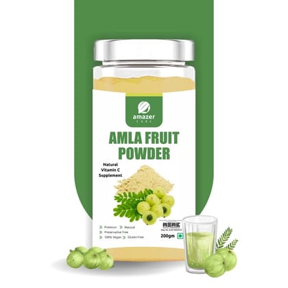 AmazerCare Amla Fruit Powder, Vitamic C Rich Superfood, Dietary Fiber, Pure & Natural Dehydrated Powder For Eating & Drink, Immunity Booster-200gm