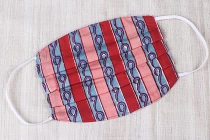 Sanganeri Hand Block Printed 3 Layer Cotton Fabric Pleated Face Cover