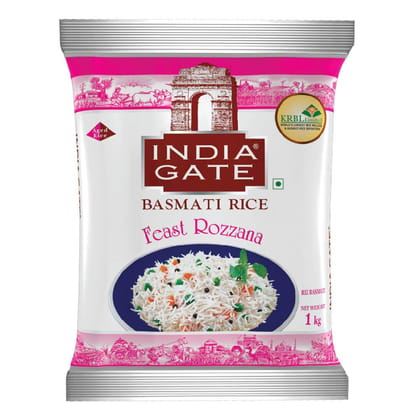 India Gate Basmati Rice Pouch Feast Rozana 1kg
