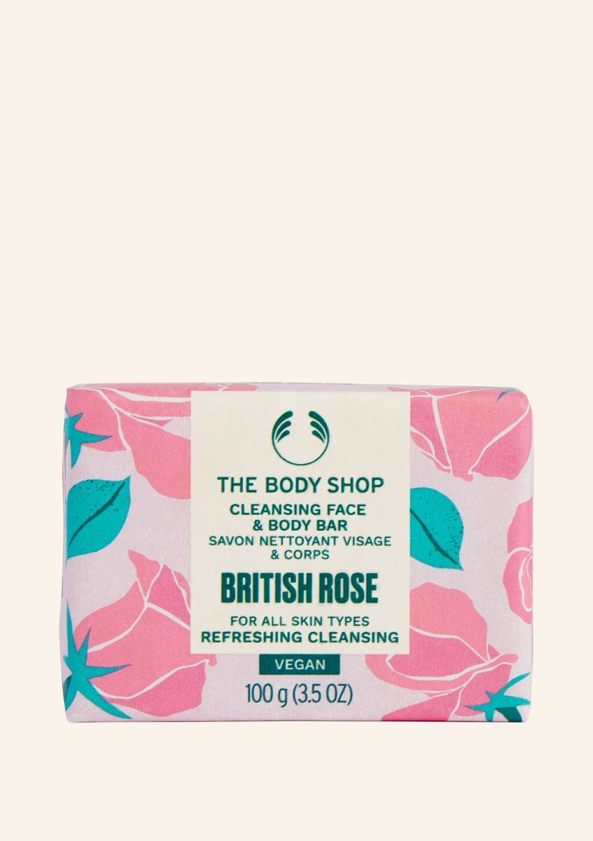 British Rose Cleansing Face & Body Bar 100G