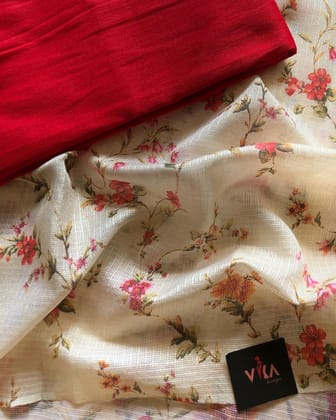 AWESOME LINEN COTTON PRINTED SAREE - 2278