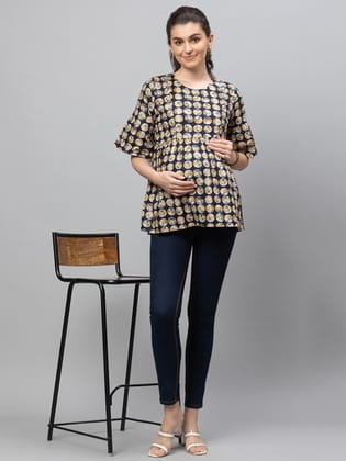 Maternity Geometric Print Top