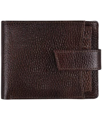 GEEO Brown Leather Mens Two Fold Wallet ( Pack of 1 ) - Brown