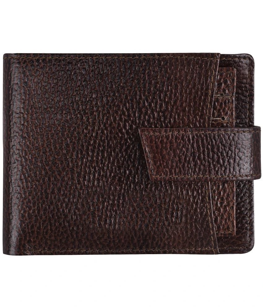 GEEO Brown Leather Mens Two Fold Wallet ( Pack of 1 ) - Brown