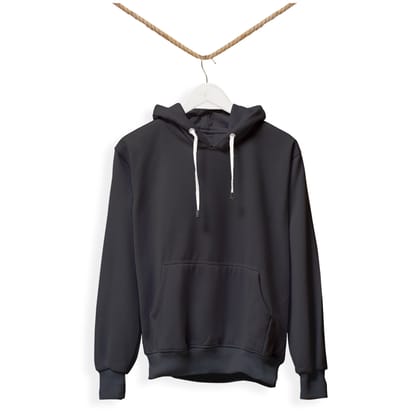 Unisex Cotton Hoodie - Cotton Blend Neck Sweatshirt-Black / XS