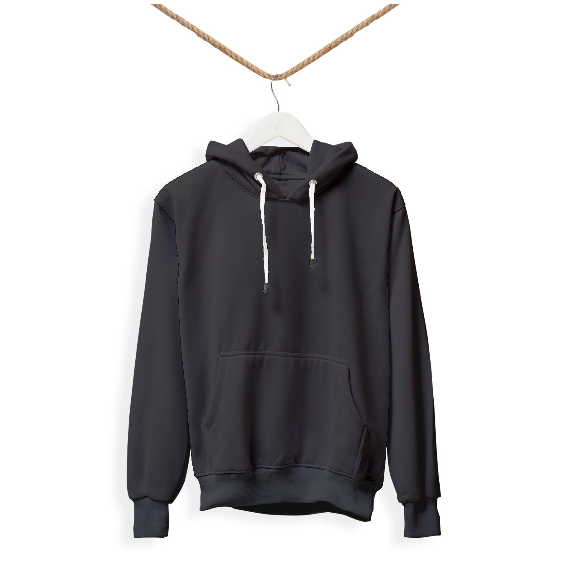 Unisex Cotton Hoodie - Cotton Blend Neck Sweatshirt-Black / XS