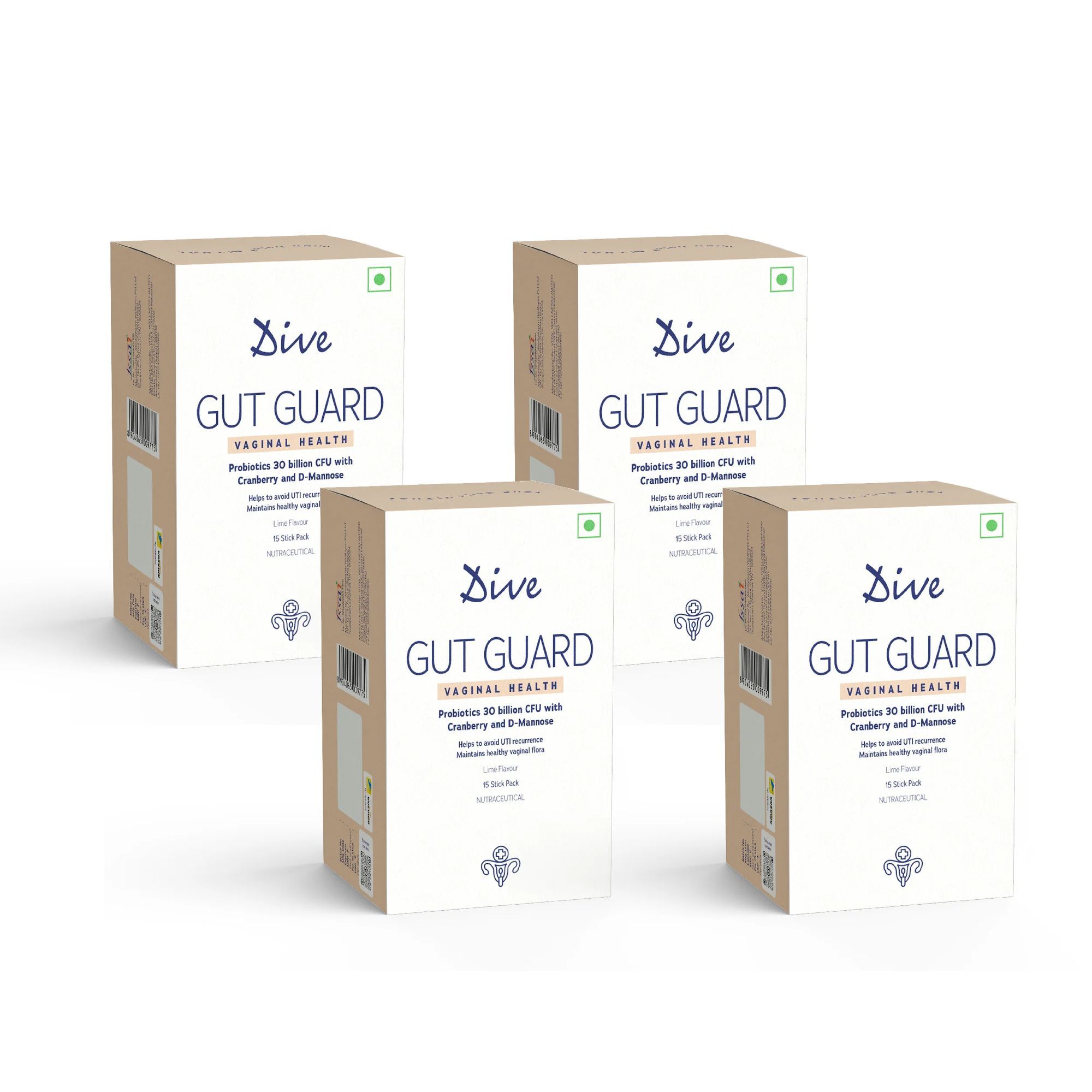 DIVE Gut Guard Vaginal Health Wellness | Reduce Inflammation & Vaginal Discharge | Improves Overall Vaginal Immunity | (60 Days Pack)