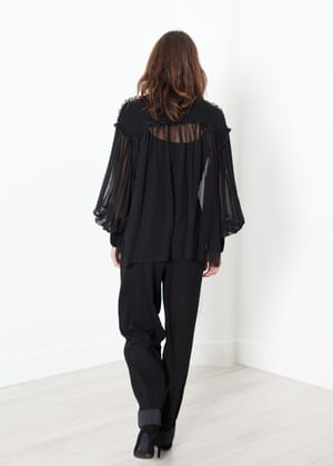 Poet Silk Sweater in Black-Black / Medium