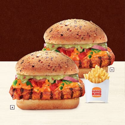 2 Chicken Tandoori Burger + 1 Med Fries