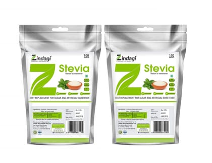 Zindagi Stevia Sachet (1gm Each) 100 Sachet-Pack of 2