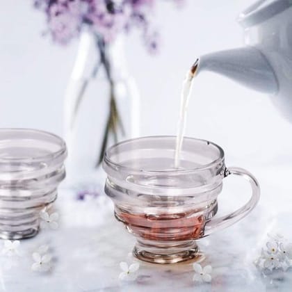 Minimalist Clear Crinkled Teacups (Set of 6)