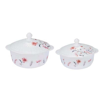 Sanjeev Kapoor 4-piece White Round Casserole Set - perfect for baking, cooking, and serving hot meals.