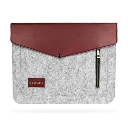 Yacht Laptop Sleeve with Multiple Storage, 15.6 inch, Furl Series, Grey, Unisex
