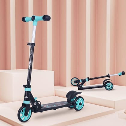 Road Runner Drift Scooter - Metal Body, 3 Level Height Adjustment, Anti Slip Deck-Lake Blue