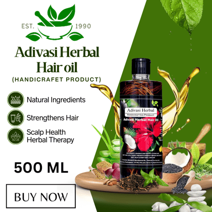 Adivasi Herbal Hair Oil-500 ML ( 3 month course )
