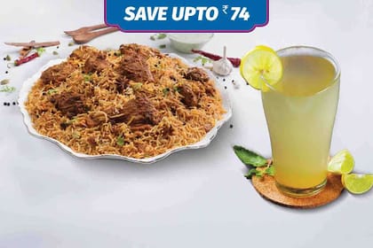Non Veg Kilo Biryani + Beverage Meal __ Lucknowi Chicken Tikka Dum Kilo Biryani,Masala Lemonade (180 Ml)