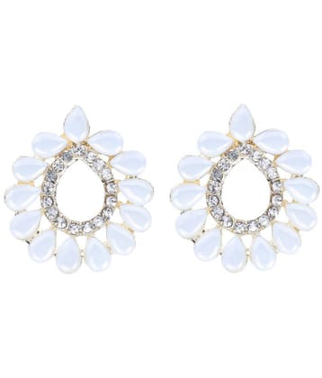 Sunhari Jewels - White Stud Earrings ( Pack of 1 ) - White