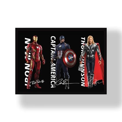 Avengers Best Top Character Poster | Frame | Canvas-Small (20 x 30 CM) / Poster