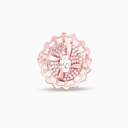 Rose Gold Floral Cocktail Ring