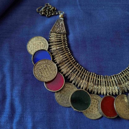 Paisa Choker with Glasswork Necklace