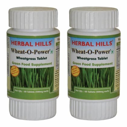 Herbal Hills Wheatgrass Tablets, 60 Tablets-Pack of 2
