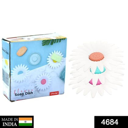 4684 Flower Shape Portable Soap Dish Holder Soap Case