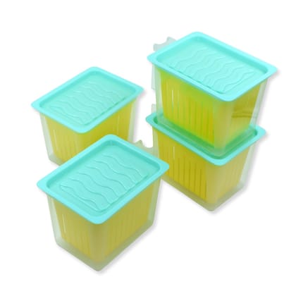 2836 Fridge Storage Containers With Handle Plastic Storage Container For Kitchen, Set Of 4 Pcs
