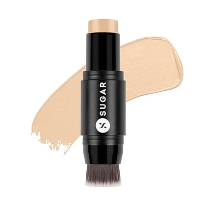 SUGAR Cosmetics - Ace Of Face - Foundation Stick - 20 Galão (Light Medium Foundation with Golden Undertone) - Waterproof, Full Coverage Foundation for Women with Inbuilt Brush | Mini - 7 g