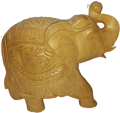 Bharat Traders Wooden Elephant Carving - 4