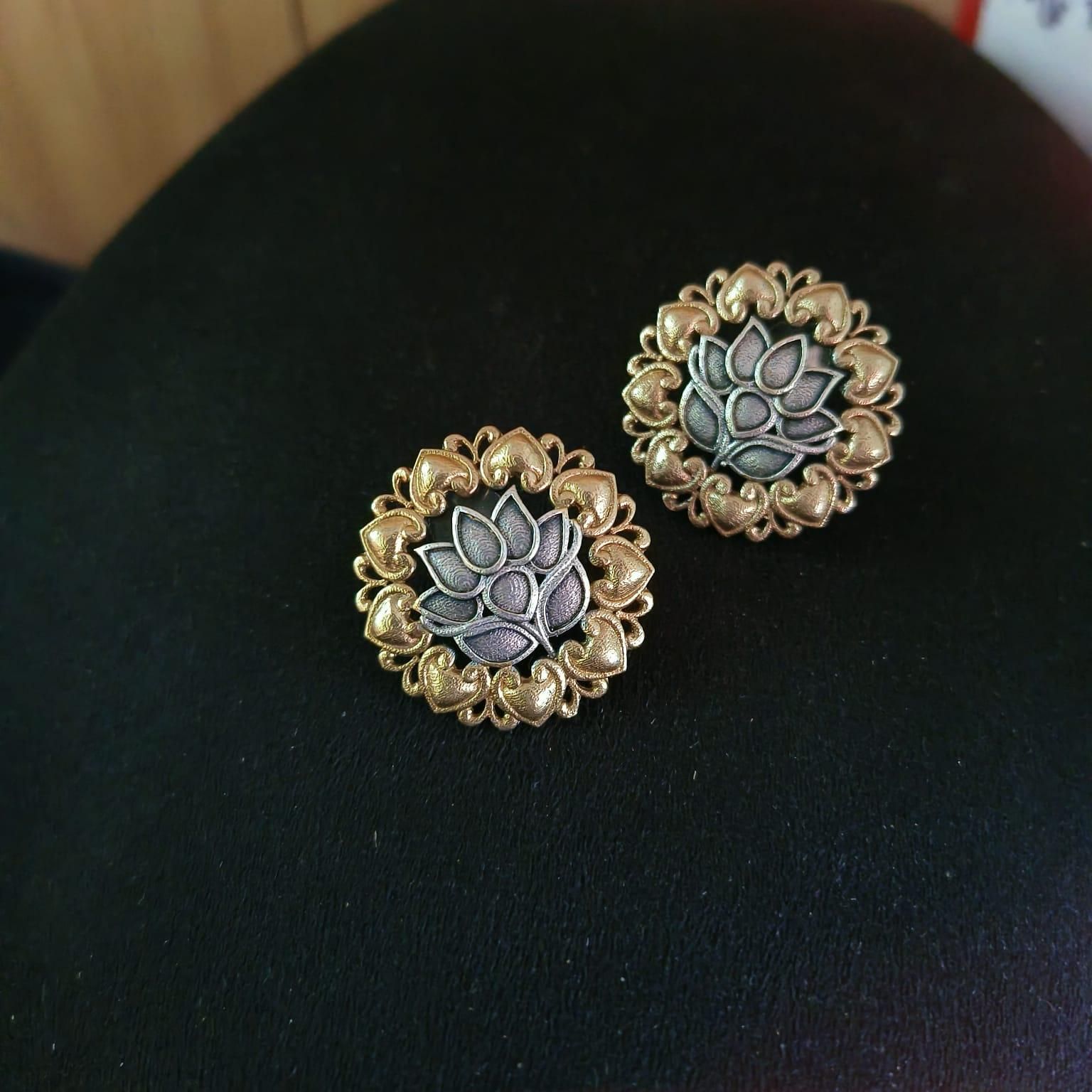Dual Tone Oxidised Earrings | Sarichka