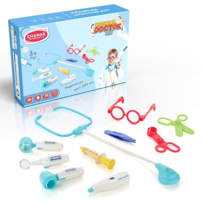 Chanak Premium Doctor Set for Kids - 10 Piece (Sky Blue)