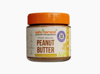 Safe Harvest Peanut Butter - Smooth Jaggery Sweetened 340g Pesticide Free