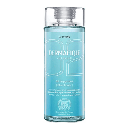 Dermafique All Important Skin Toner for All Skin Types, Cleanses Pores, Balances pH, Alcohol Free, Paraben Free, Dermatologist Tested (150 ml)