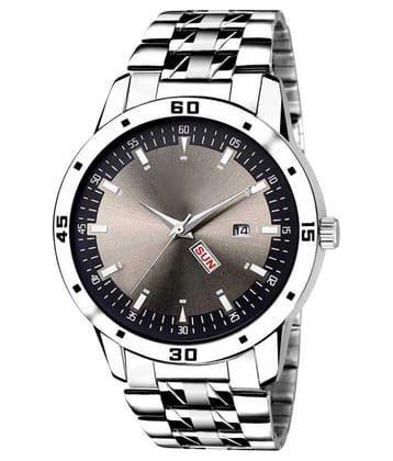 newmen 2073 Day and Date Stainless Steel Analog Mens Watch