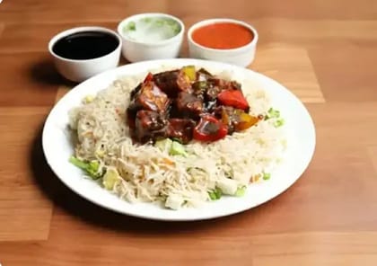 Crispy Paneer Gravy With Fried Rice
