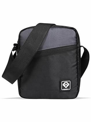 Fendo Captain Premium Polyester Mini Sling Bag - Stylish Compact and Sturdy Crossbody Travel & Business bag for Men,Women (Black)