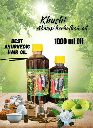 Kushi adivasi herbal hair oil (8 MONTHS HAIR GROWTH PLAN FULL COURSE)