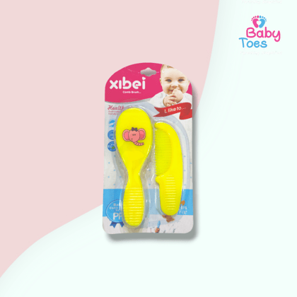 Baby Comb + Brush Set 0 to 1 Year-Yellow
